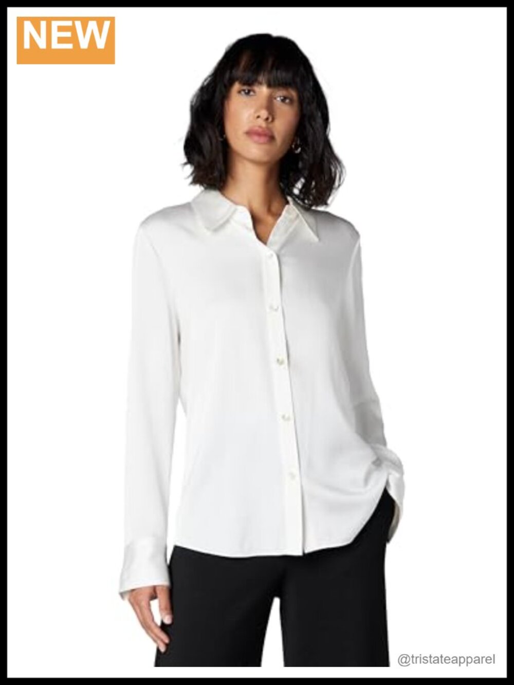 Vince Slim Fit Button Down Shirt Silk Viscose Spandex Off-White